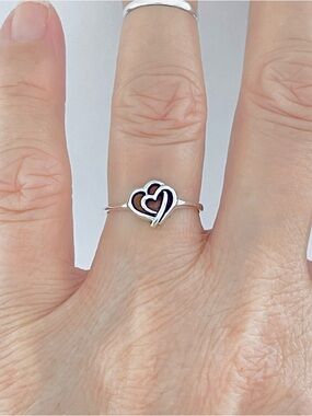 💞NEW💞Sterling Silver Mother and Baby Heart Ring